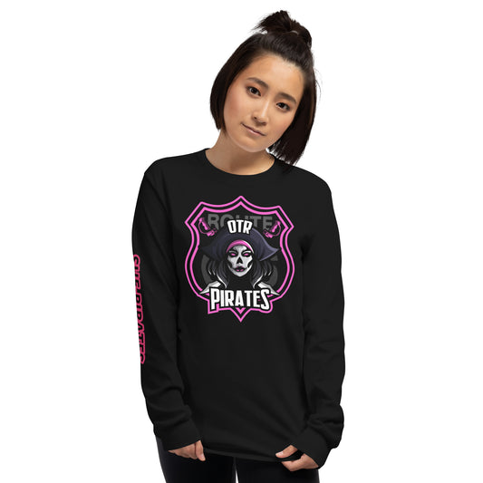 She pirate long sleeve trucker shirt.