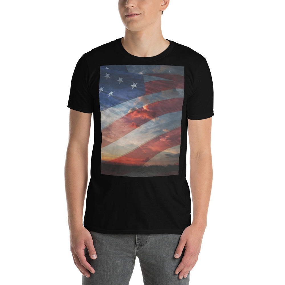 American flag trucker shirt