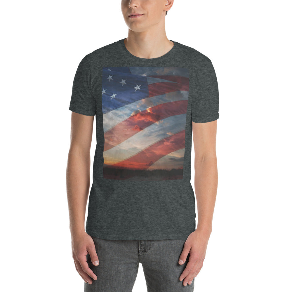 American flag trucker shirt