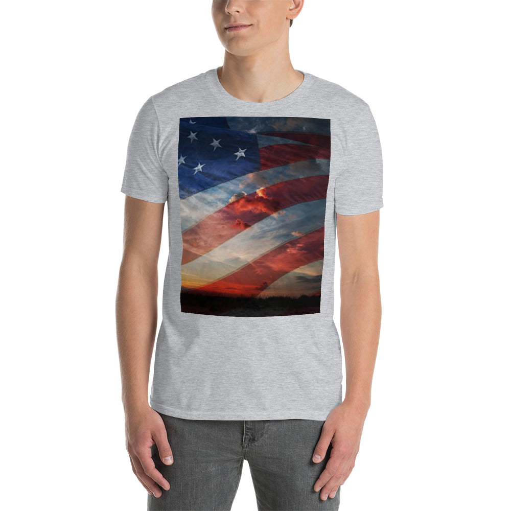 American flag trucker shirt