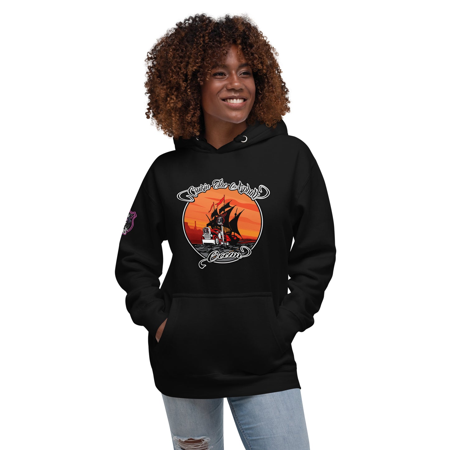 cruising female trucker hoodie